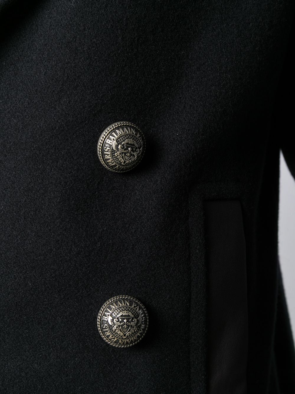 фото Balmain двубортное пальто с двойным воротником