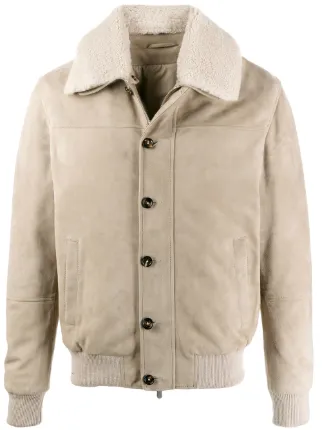 slim fit shearling jacket