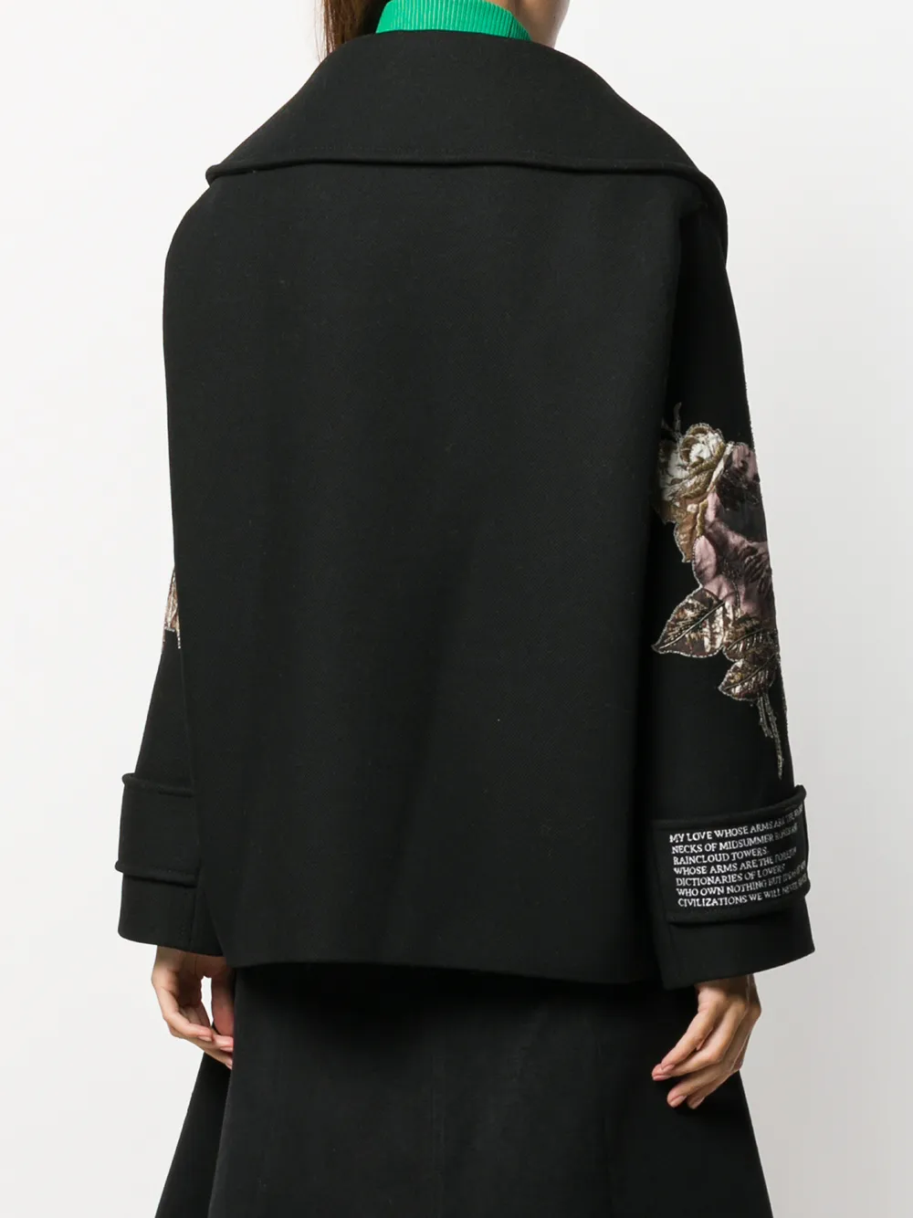 Valentino Garavani floral embroidered patch sleeve coat | Clothing | Image 4