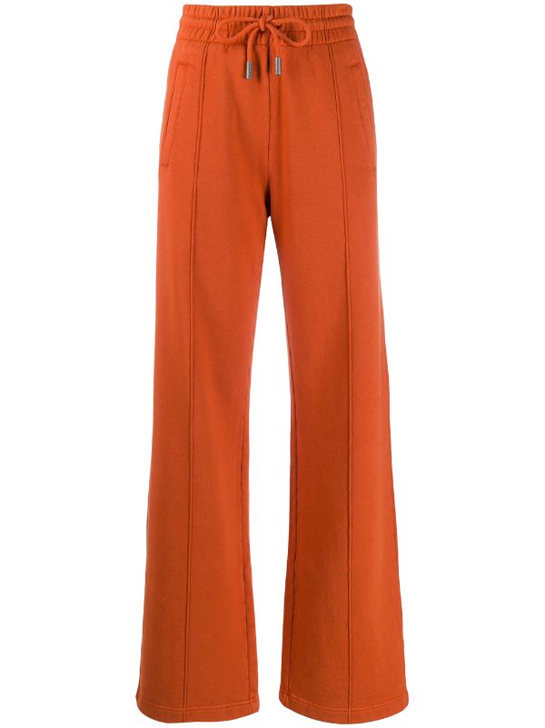 neon orange track pants