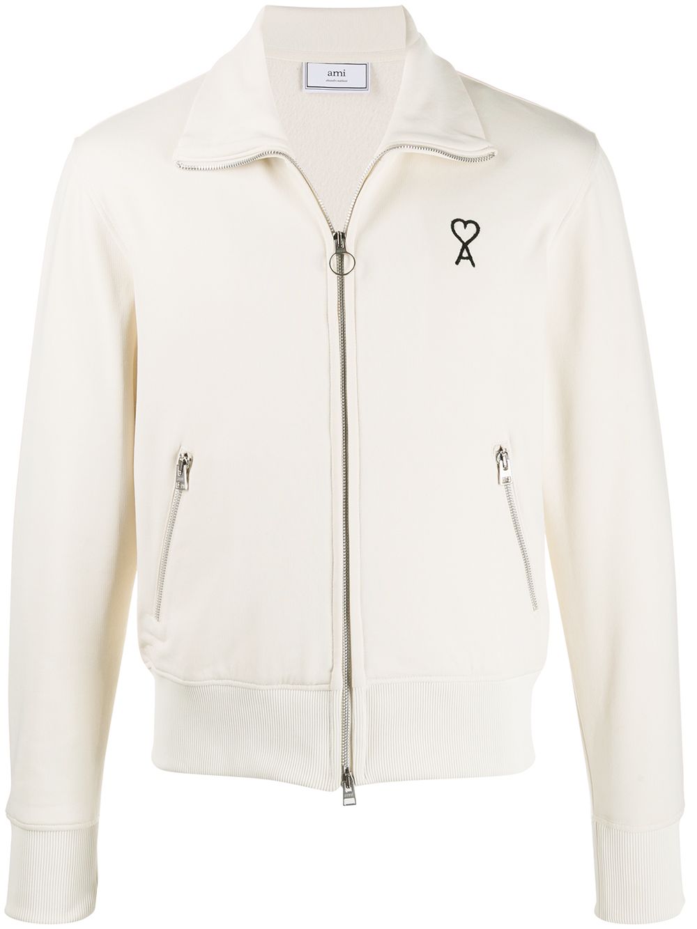 AMI ALEXANDRE MATTIUSSI EMBROIDERED LOGO TECHNICAL ZIPPED JACKET