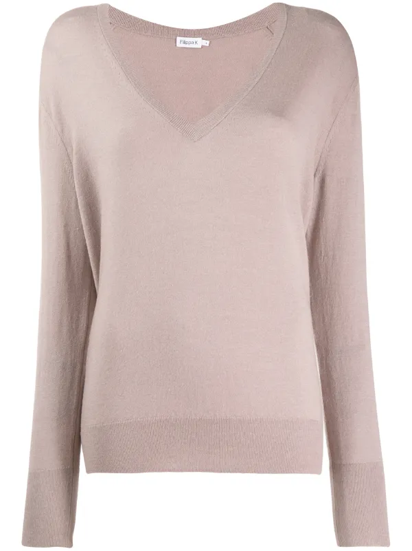 fine knit v neck jumper