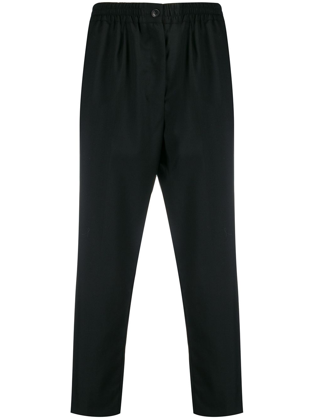 

AMI Paris elasticated waist cropped trousers - Black