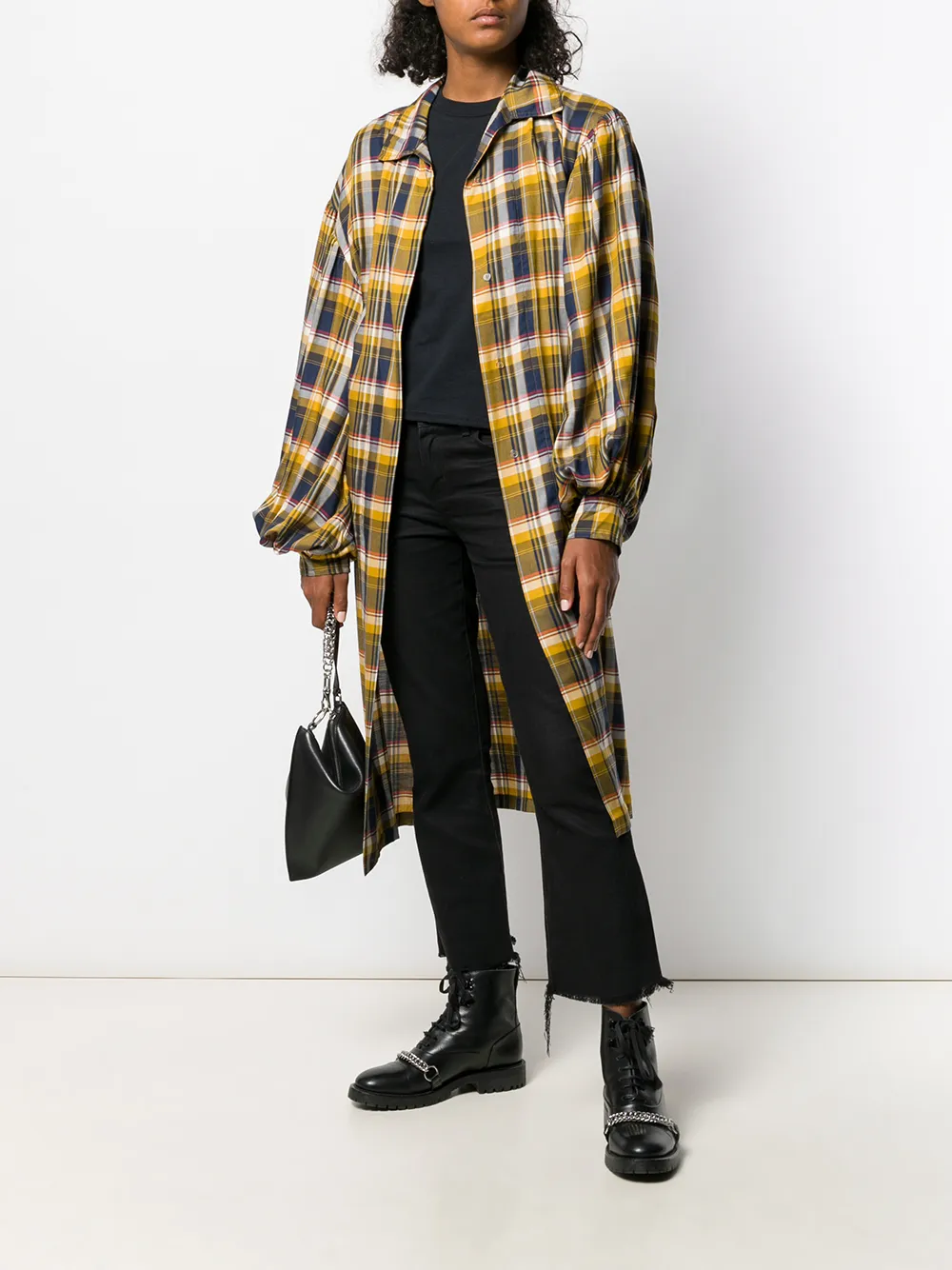 Collina Strada Geruit shirtjack Geel
