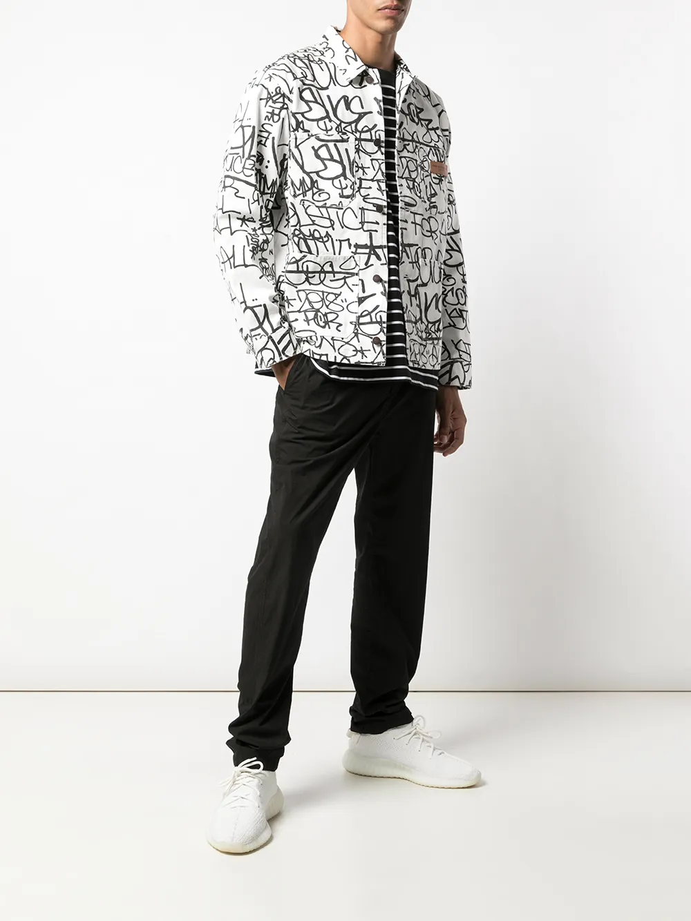 Supreme Jas met print Wit