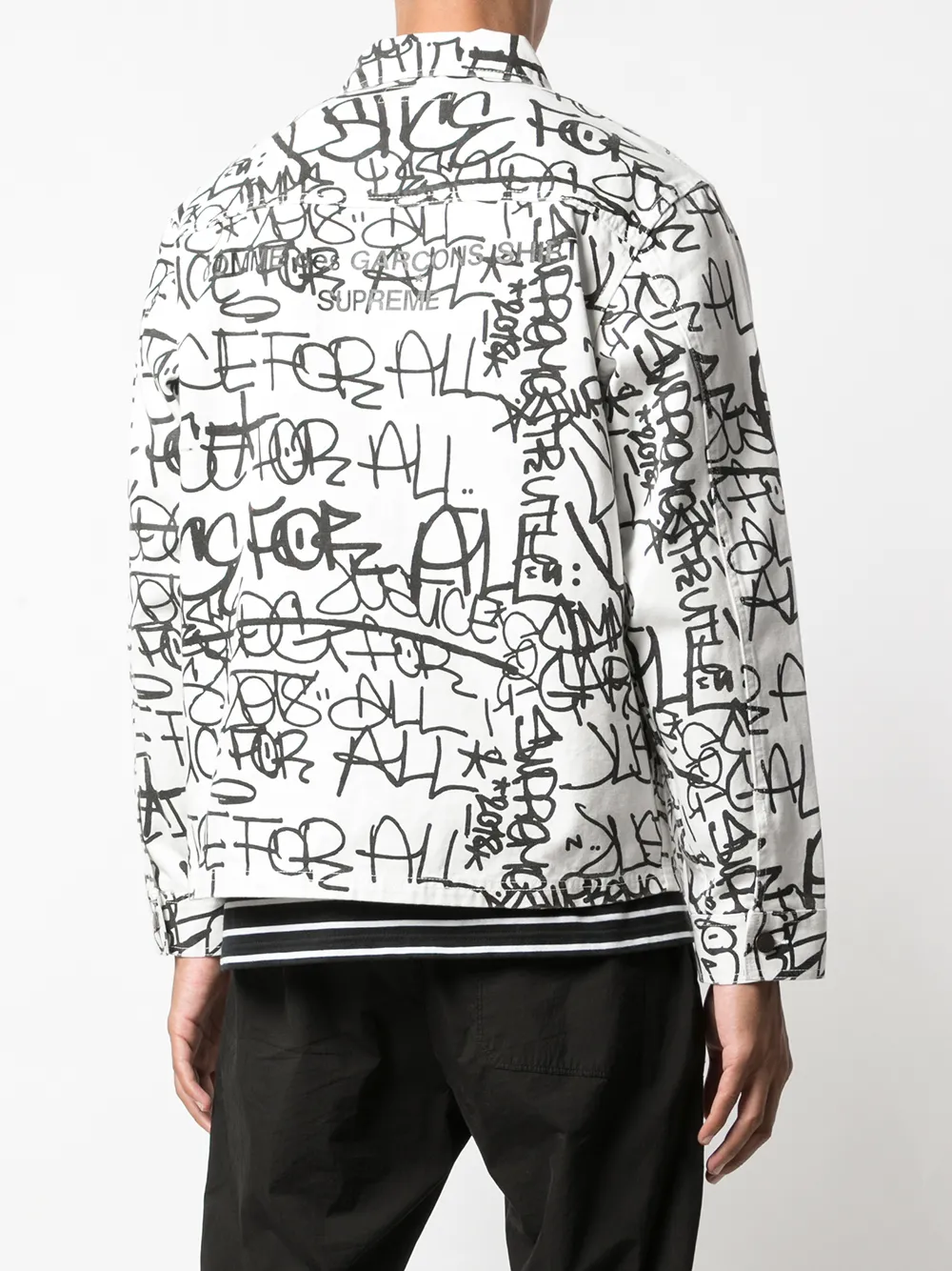 Supreme Jas met print Wit