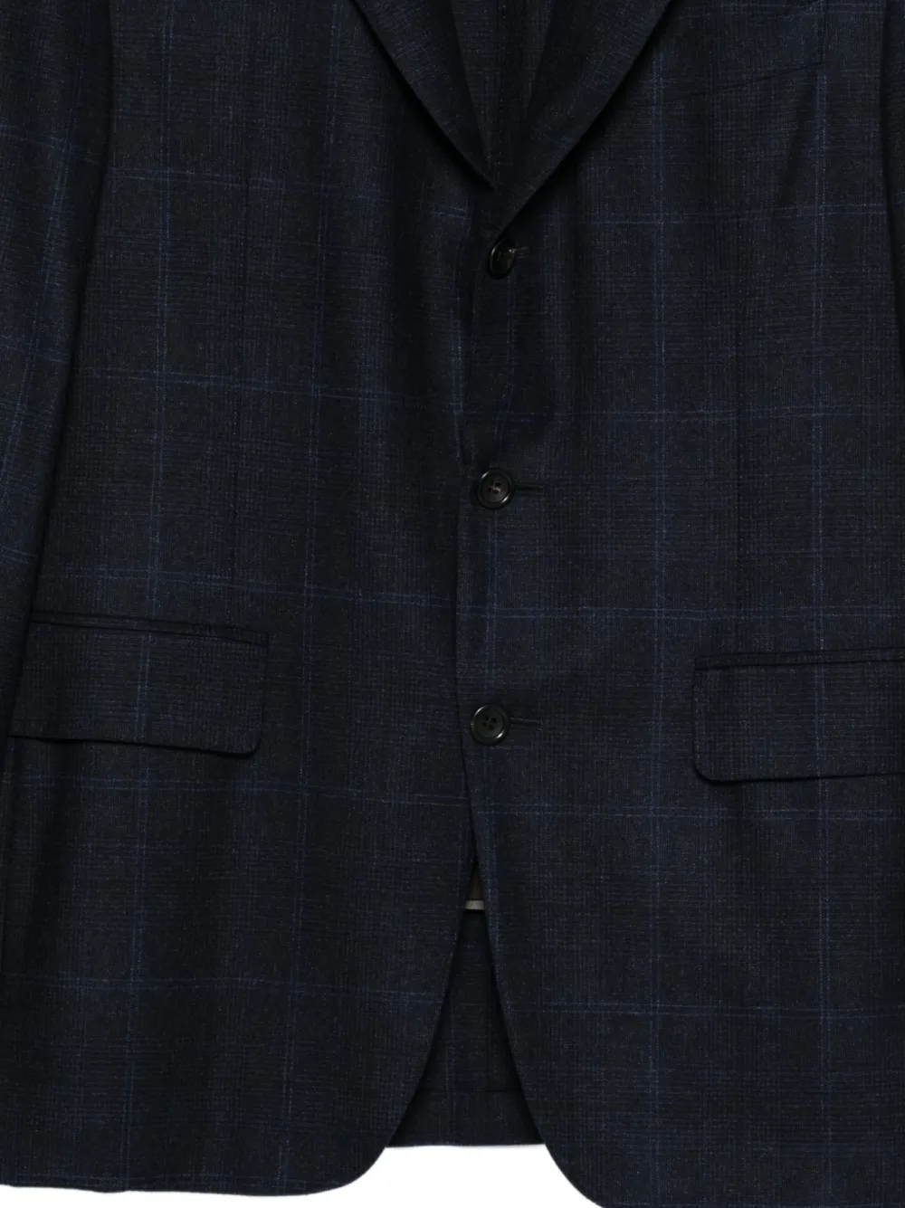 Canali Checkered Suit In Blue