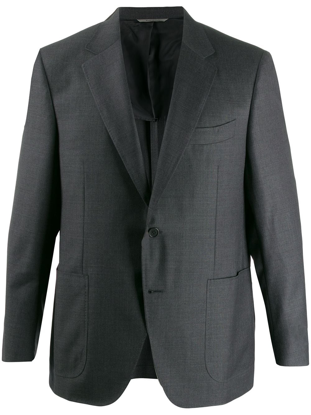 Canali Plain Formal Blazer In Grey