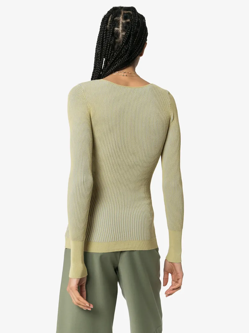 JACQUEMUS LA MAILLE ROSA STRIPED KNIT TOP