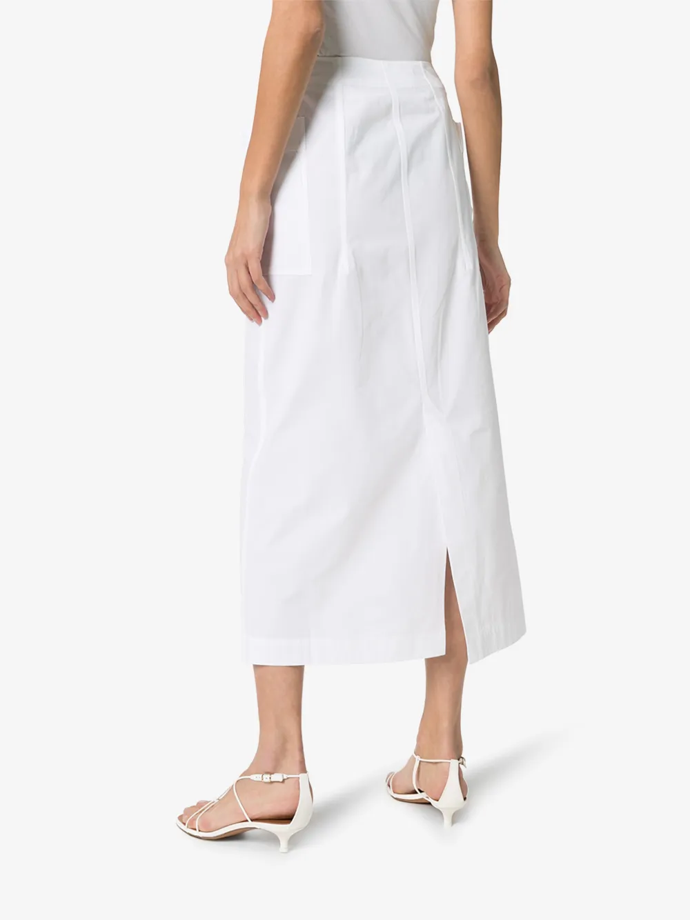 JACQUEMUS BASTIDE COTTON MIDI SKIRT,201SK0820114373874