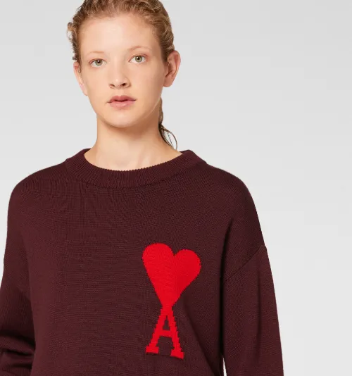 Crewneck Sweater With Ami De Coeur Logo 