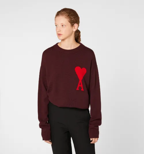 Crewneck Sweater With Ami De Coeur Logo 