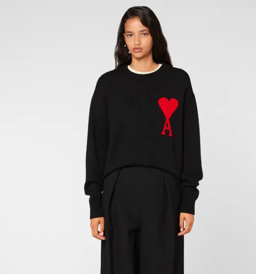 Crewneck Sweater With Ami De Coeur Logo 