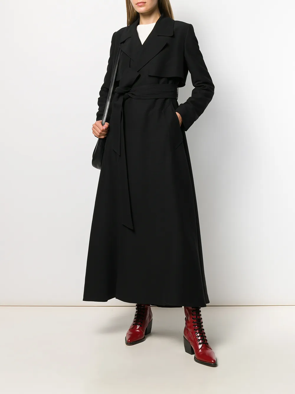 AMI Paris Belted Oversized Coat - Farfetch