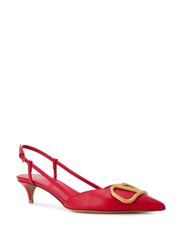 red slingback pumps