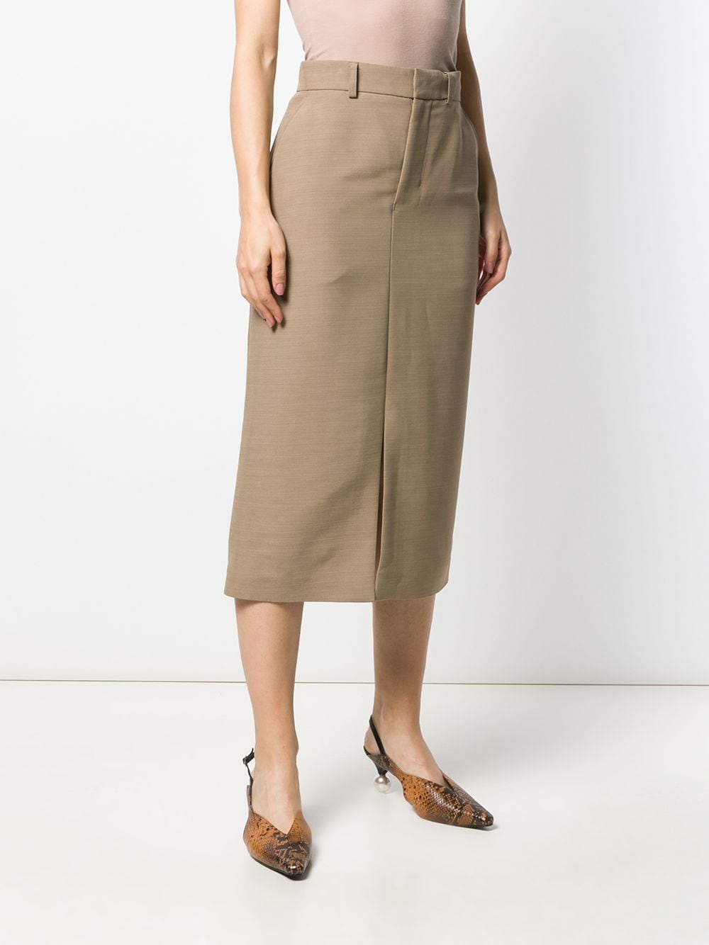 AMI Paris Front Slit Straight Skirt - Farfetch