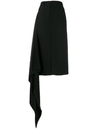 AMI Paris Draped Side Straight Skirt - Farfetch