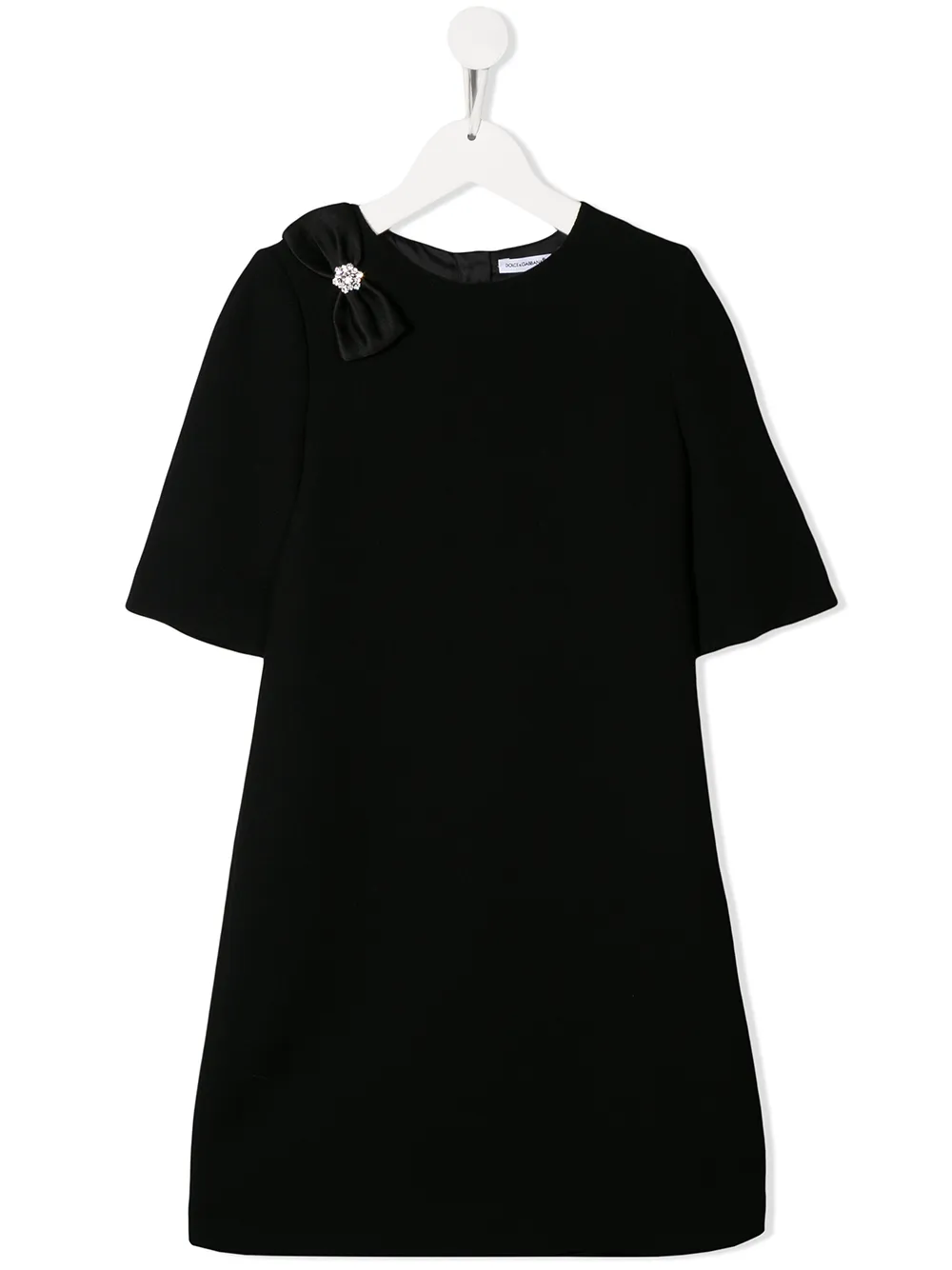 

Dolce & Gabbana Kids vestido recto con detalle de lazos - Negro