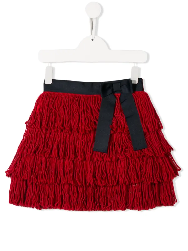 jean ruffle skirt