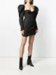 Alessandra Rich textured puff sleeve mini dress