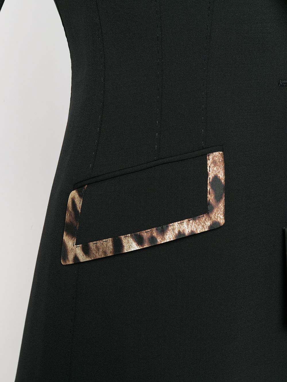 приталенный блейзер с леопардовыми вставками Dolce&Gabbana 143752465248