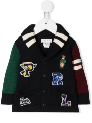 ralph lauren patch cardigan