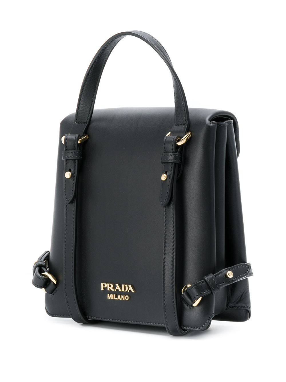 фото Prada мини-рюкзак с металлическим логотипом