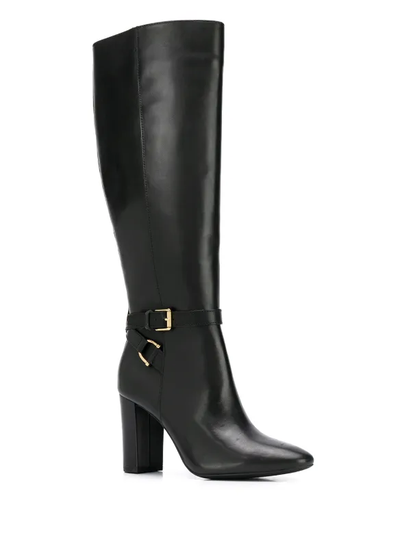 ralph lauren black knee high boots