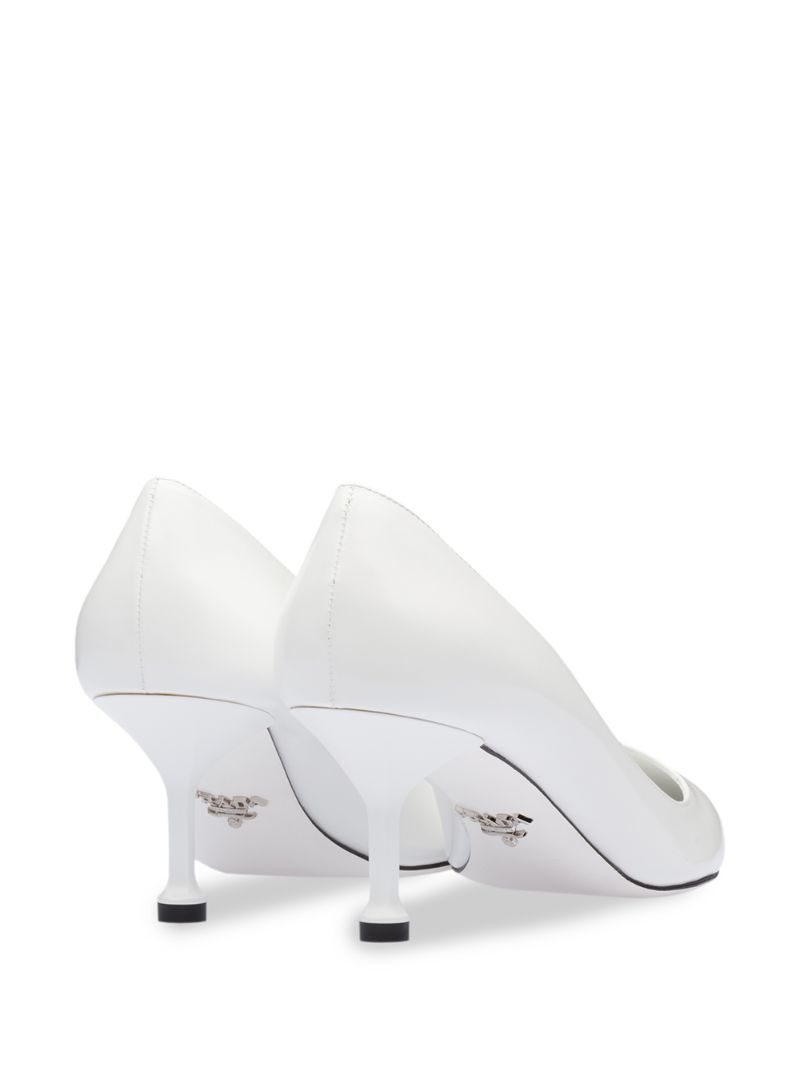 Shop Prada Classic Pointed Pumps In White