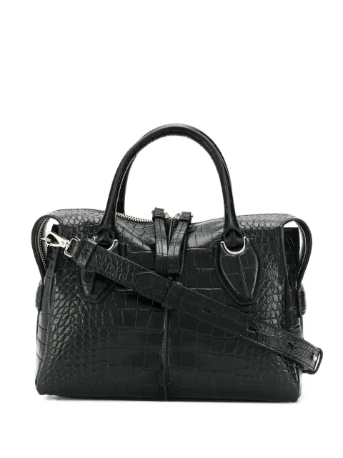 Click to view more detailed imagery on our partner's website Tod's Medium Bauletto Croc Bag In Black