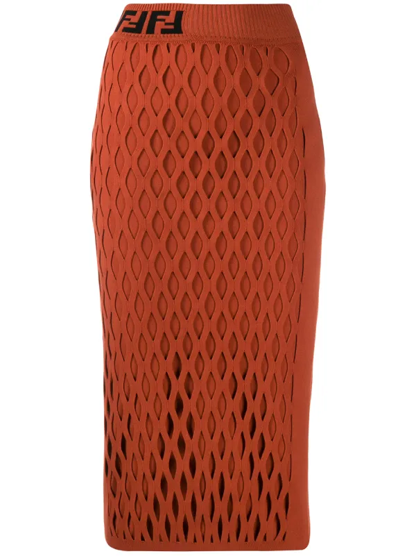 fendi orange skirt