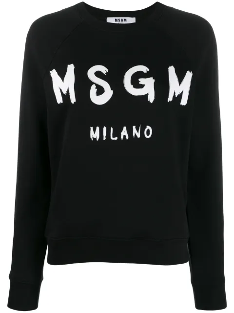 MSGM logo print crew neck sweater