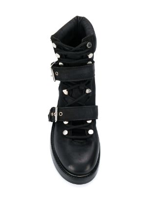 buckled chunky heel boots展示图