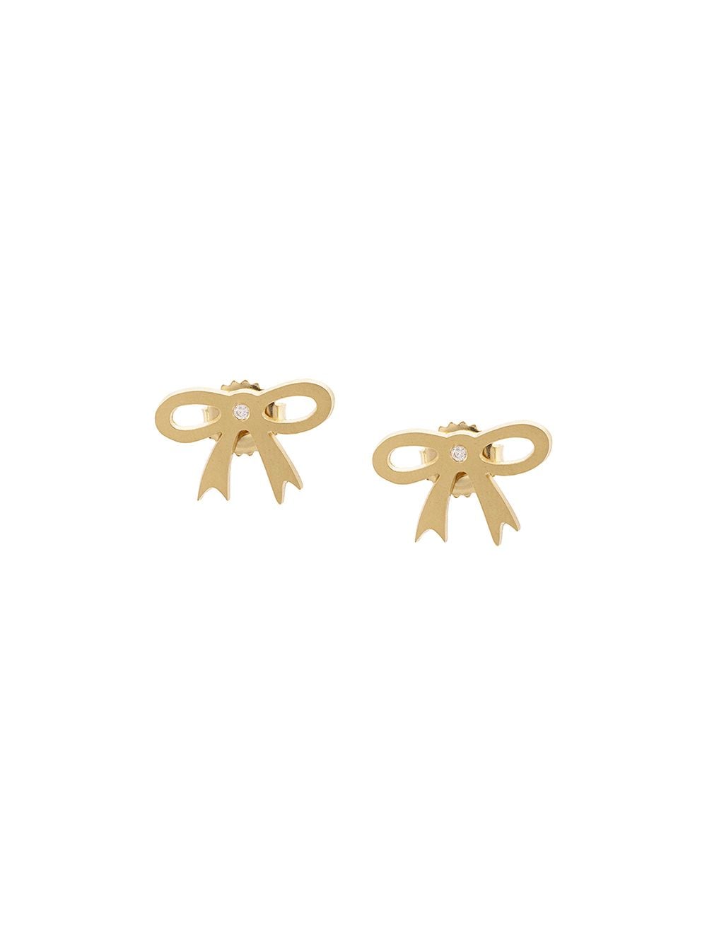 18kt yellow gold bow stud earrings