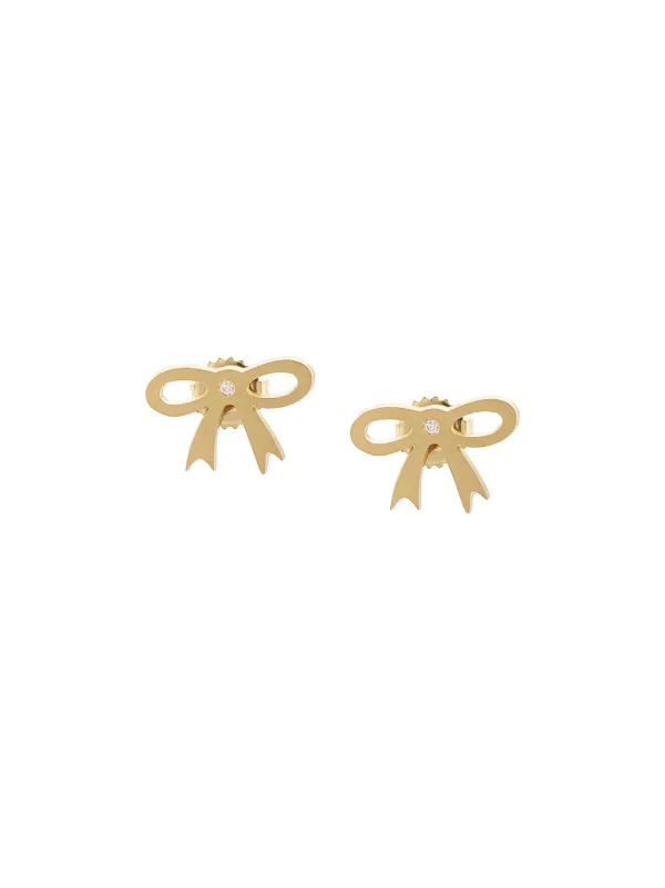 Irene Neuwirth 18kt Yellow Gold Bow Stud Earrings