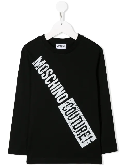 Click to view more detailed imagery on our partner's website Moschino Teen Logo Print T-shirt In Black