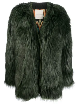 express green fur coat