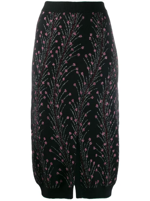 Marco De Vincenzo floral embroidered skirt
