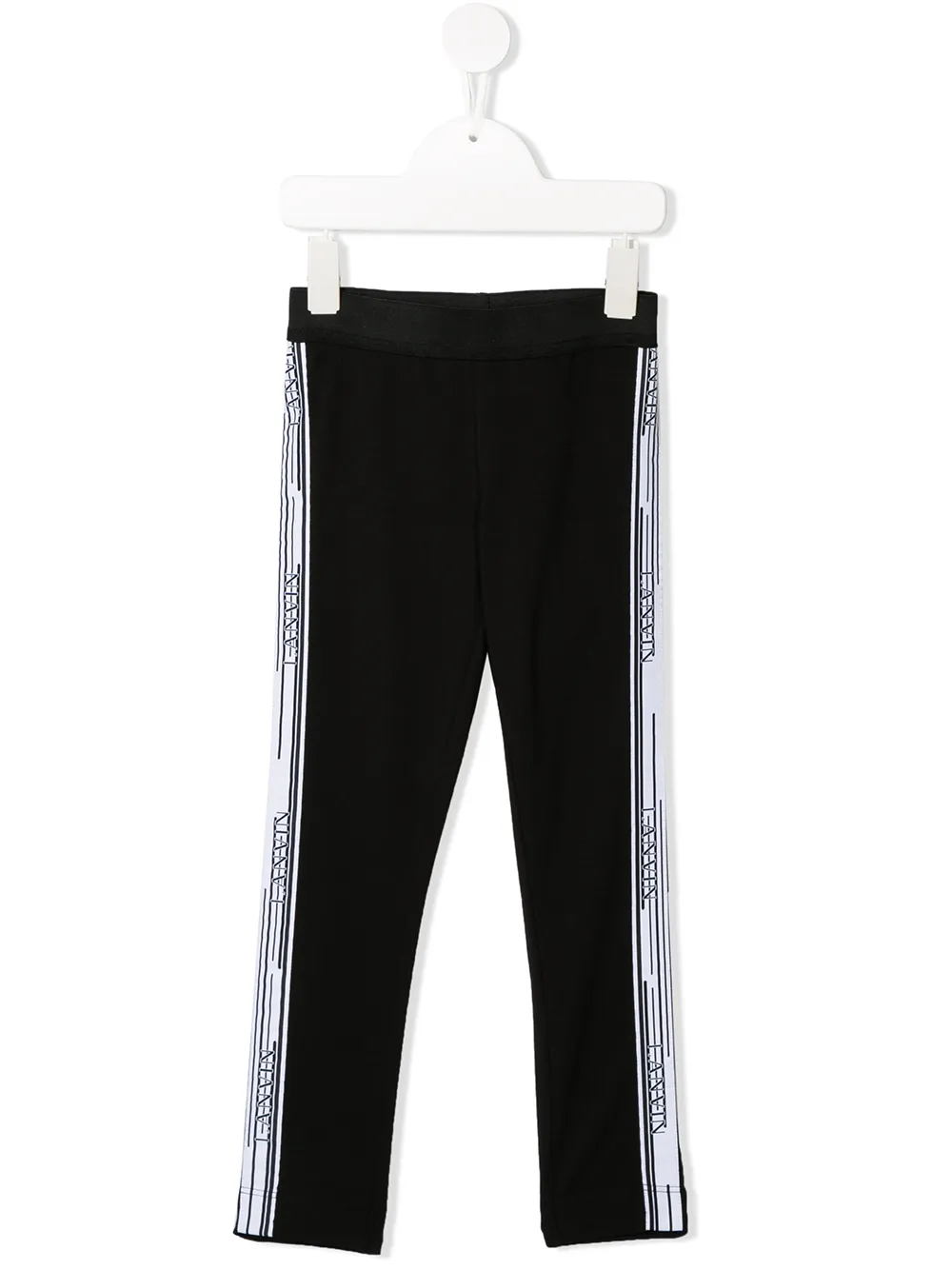 Lanvin Enfant logo print side panel leggings | Black | Image 1