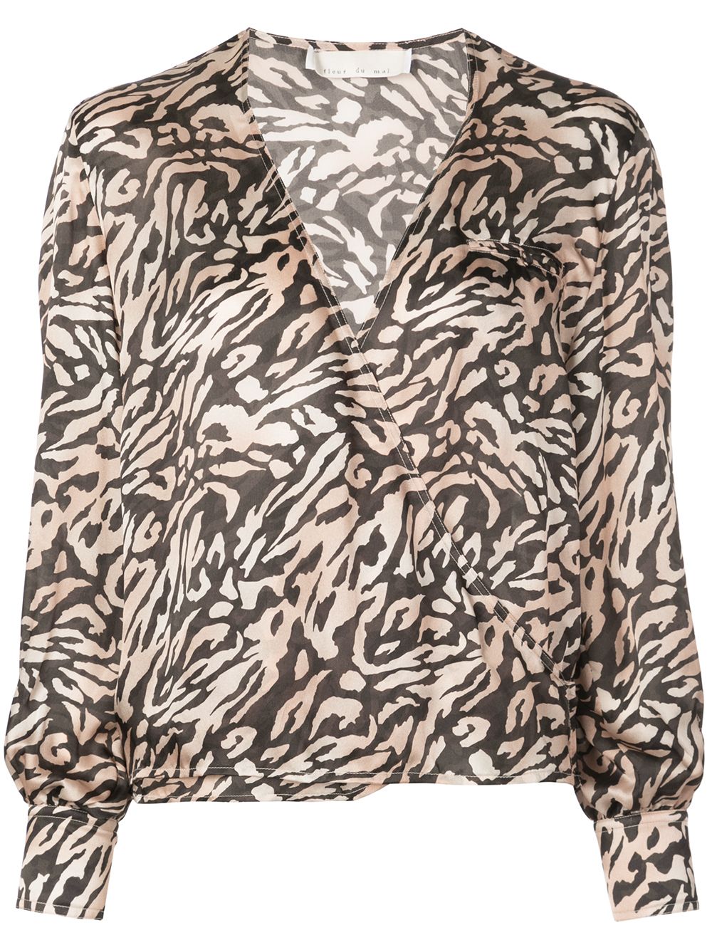 фото Fleur Du Mal блузка с тигровым принтом и запахом