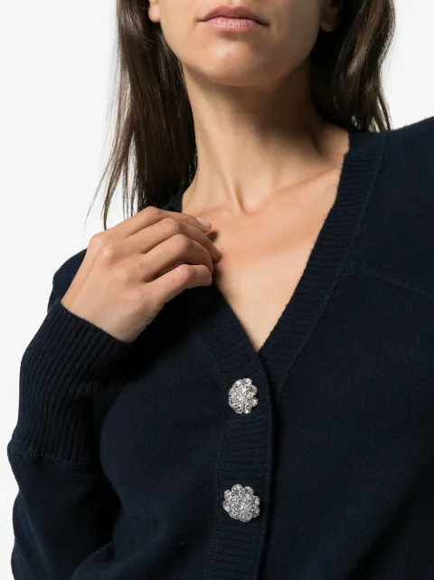 ganni crystal button sweater