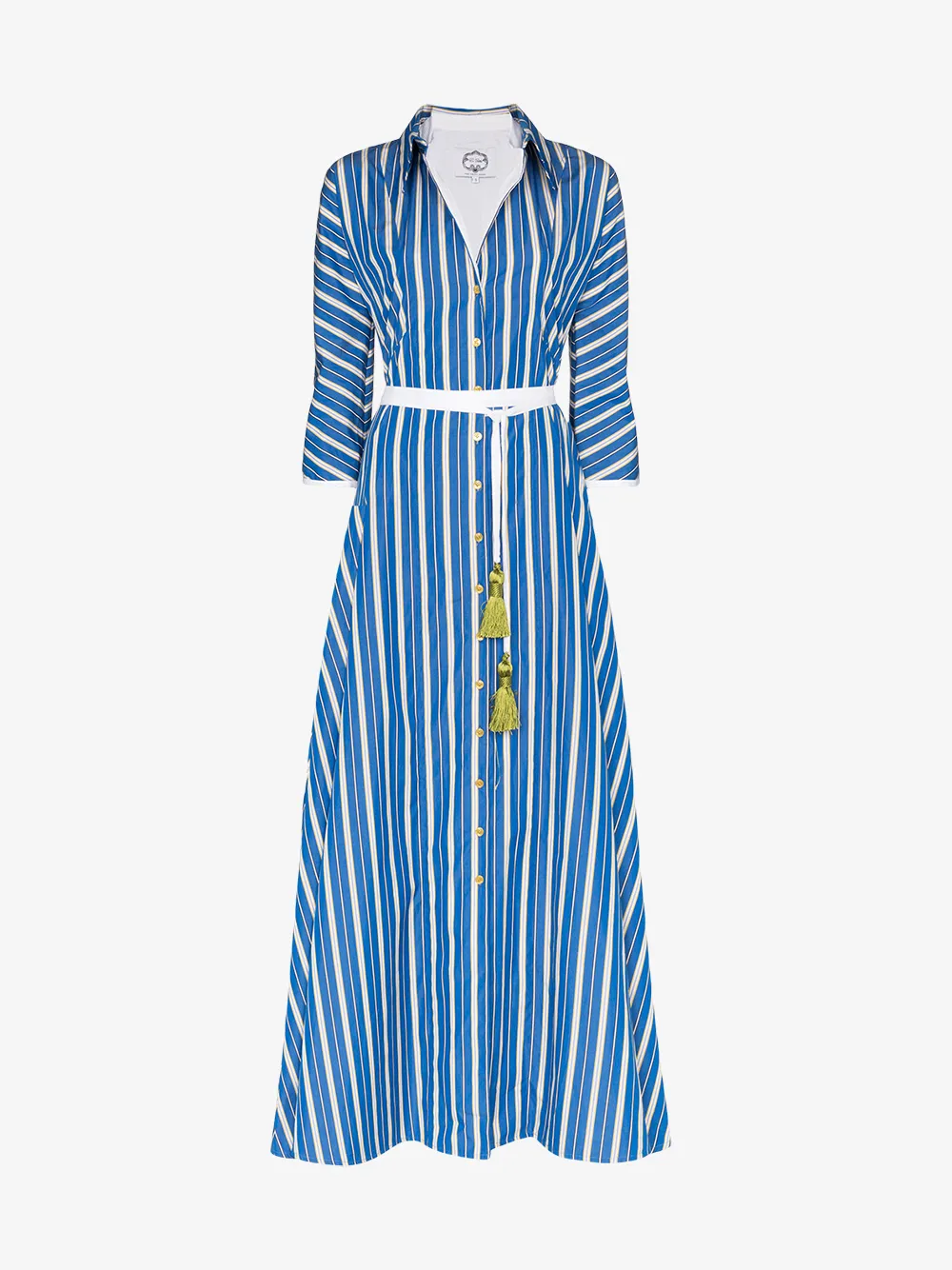 Evi Grintela Ben Youssef Striped Maxi Shirt Dress In Blue | ModeSens