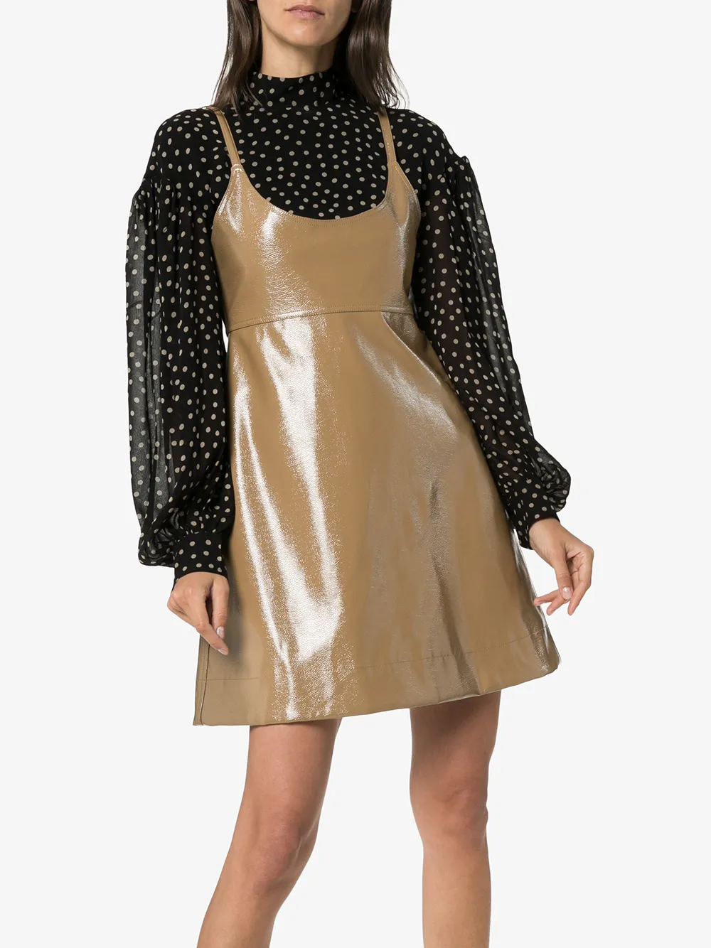 patent leather mini dress