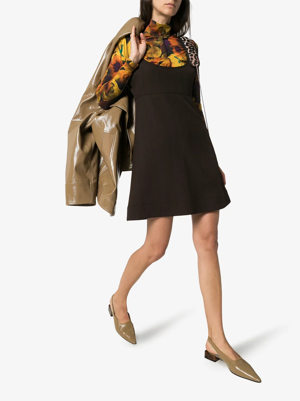 GANNI CHECKED MINI DRESS,F419814378732