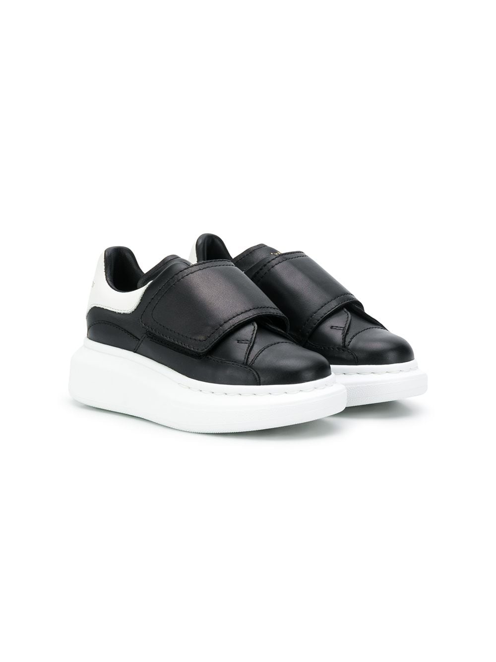 

Alexander McQueen Kids tenis con suela ancha y cierre autoadherente - Negro