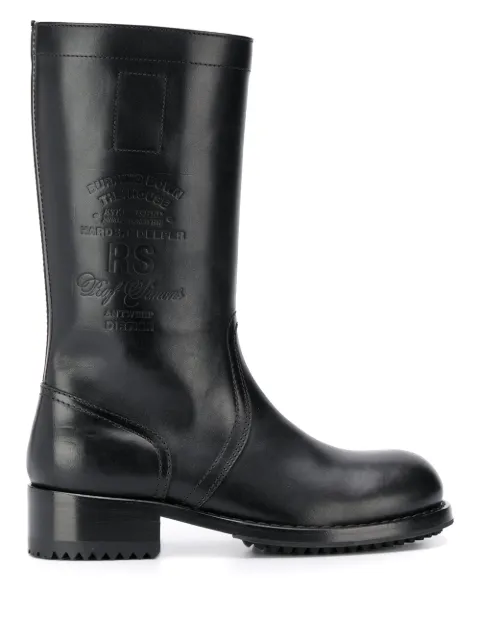RAF SIMONS LOGO EMBOSSED BOOTS