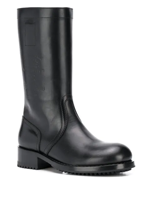 RAF SIMONS LOGO EMBOSSED BOOTS