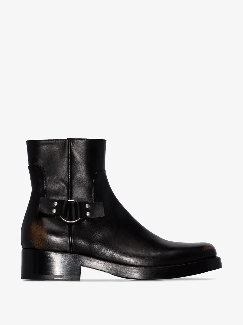 ブーツ RAF SIMONS 19AW LEATHER SQUARE TOE BOOTS Raf Simons Distressed-leather Square-toe Boots In Black | ModeSens