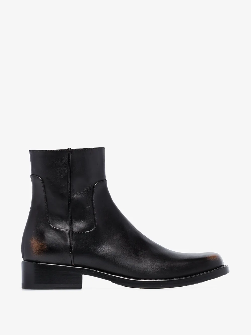 RAF SIMONS RAF SIMONS BLACK LEATHER ANKLE BOOTS,19293114378886