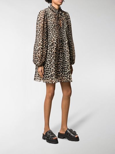 ganni cheetah dress